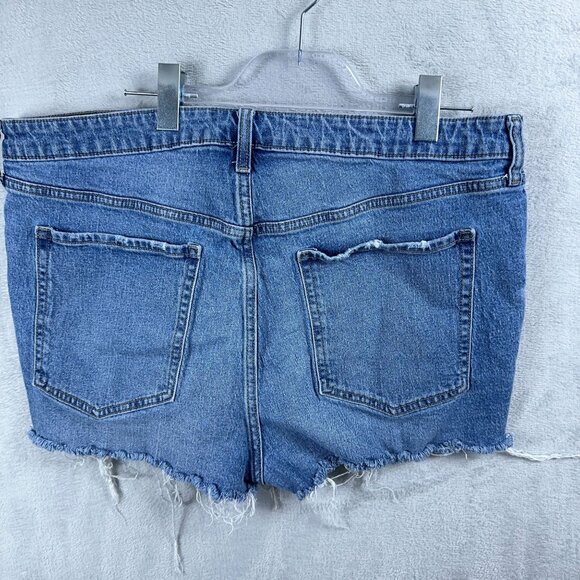 Old Navy OG Cut Off Shorts Secret Smooth Pockets High Rise Women's Blue Size 18 - Picture 2 of 8